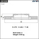 Диск тормозной пер. ADVICS A6F428B
