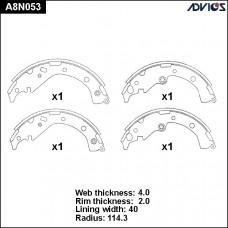 Колодки тормозные барабанные ADVICS A8N053