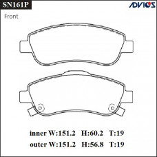 Дисковые тормозные колодки ADVICS SN161P