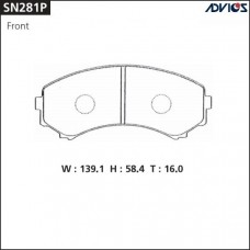 Дисковые тормозные колодки ADVICS SN281P Дисковые тормозные колодки ADVICS SN281P