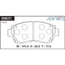 Дисковые тормозные колодки ADVICS передние SN631