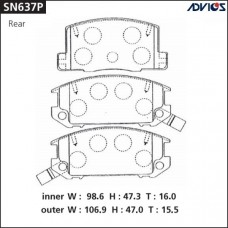 Дисковые тормозные колодки ADVICS SN637P