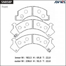 Дисковые тормозные колодки ADVICS SN858P Дисковые тормозные колодки ADVICS SN858P