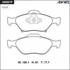 Дисковые тормозные колодки ADVICS SN901P Дисковые тормозные колодки ADVICS SN901P