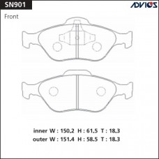 Дисковые тормозные колодки ADVICS SN901