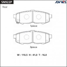 Дисковые тормозные колодки ADVICS SN922P