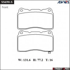 Спортивные тормозные колодки ADVICS/SEI SS690-S