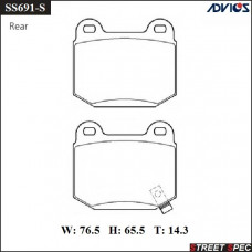 Спортивные тормозные колодки ADVICS/SEI SS691-S