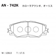 Дисковые тормозные колодки AKEBONO AN742K