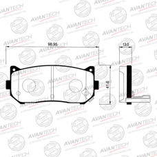Колодки тормозные дисковые Avantech задние  (противоскрипная пластина в компл.) AV026