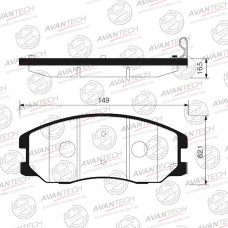 Колодки тормозные дисковые Avantech передние (противоскрипная пластина в компл.) AV096
