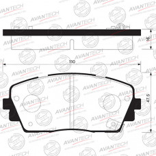 Колодки тормозные дисковые Avantech передние (противоскрипная пластина в компл.) AV1107