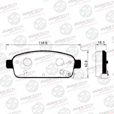 Колодки тормозные дисковые Avantech задние (противоскрипная пластина в компл.) AV129 Колодки тормозные дисковые Avantech задние (противоскрипная пластина в компл.) AV129
