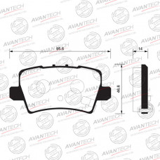 Колодки тормозные дисковые Avantech задние  (противоскрипная пластина в компл.) AV570