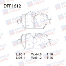 Колодки тормозные дисковые задние Double Force DFP1612