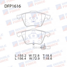Колодки тормозные дисковые передние Double Force DFP1616