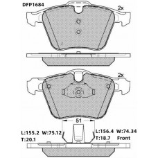 Колодки тормозные дисковые передние Double Force DFP1684