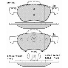 Колодки тормозные дисковые передние Double Force DFP1687