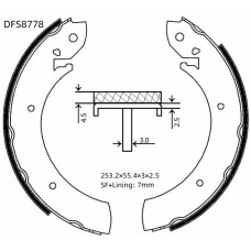 Колодки тормозные барабанные задние Double Force DFS8778
