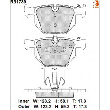 Дисковые тормозные колодки R BRAKE RB1739