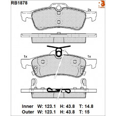 Дисковые тормозные колодки R BRAKE RB1878