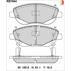 Дисковые тормозные колодки R BRAKE RB1944