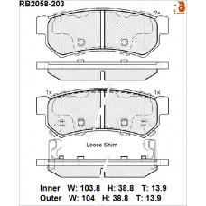 Дисковые тормозные колодки R BRAKE RB2058203